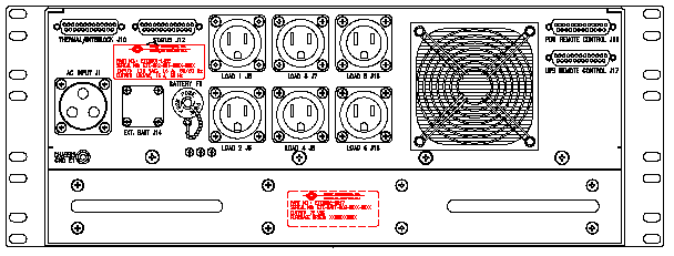 P/N: ETI0001-1482 Rugged MilSpec UPS and PDU Standard Rear 
